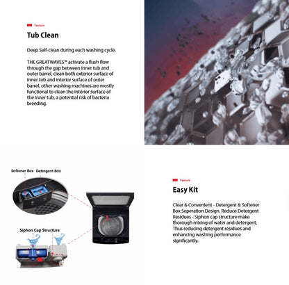 Toshiba 12.0KG Top Load Washer AW-DUK1300KM(SG) Washing Machine AWDUK1300KMSG (Dark Grey)