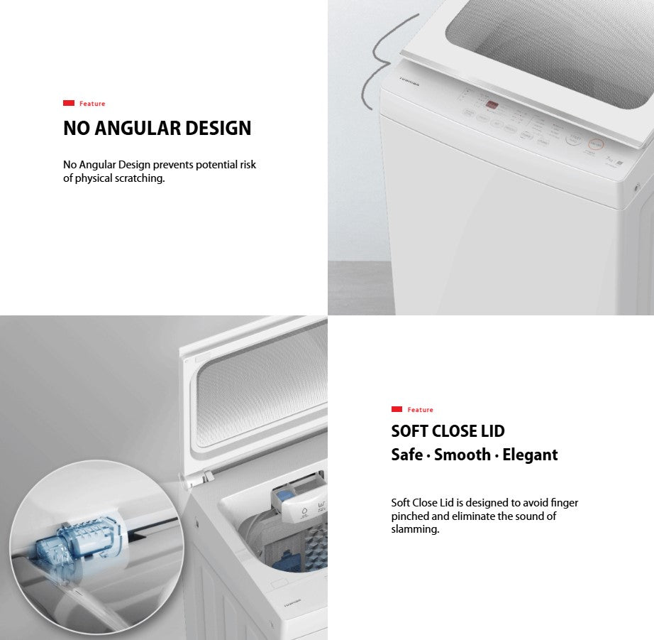Toshiba 7.0KG Top Load Washer AW-M801AM(SG) / AWM801AMSG