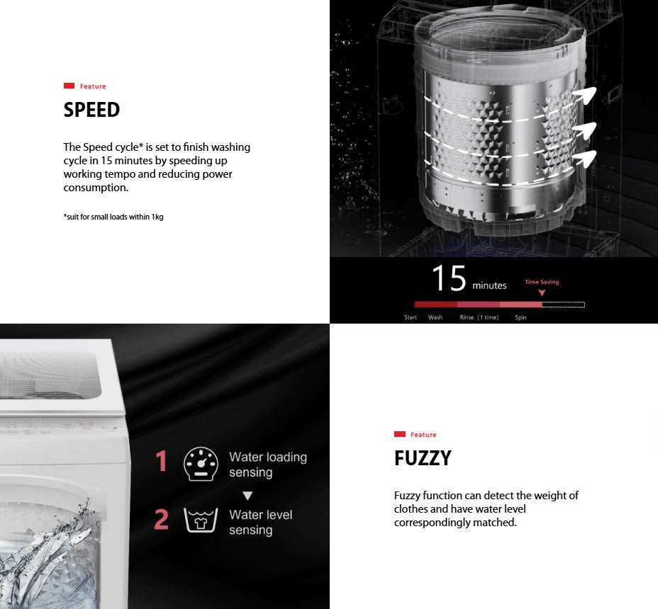 Toshiba 7.0KG Top Load Washer AW-M801AM(SG) / AWM801AMSG