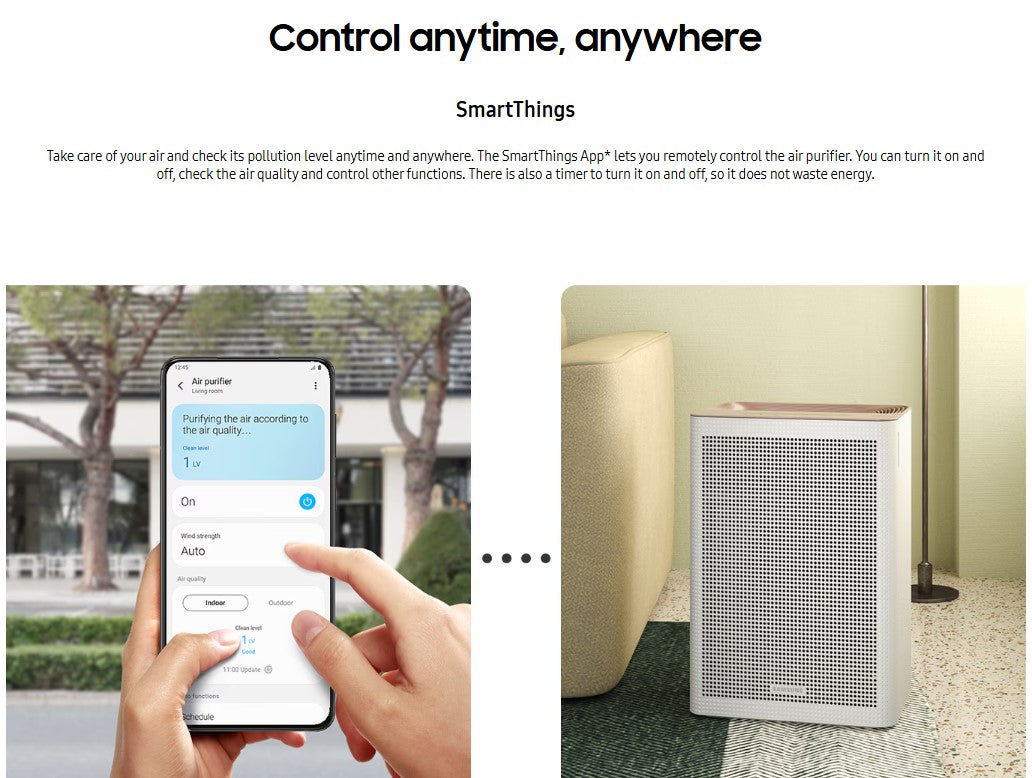 Samsung Smart Air Purifier 40m² AX32BG3100GBME with SmartThings (Clay Beige)