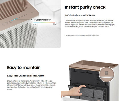 Samsung Smart Air Purifier 40m² AX32BG3100GBME with SmartThings (Clay Beige)