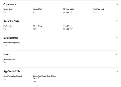 Samsung Smart Air Purifier 40m² AX32BG3100GBME with SmartThings (Clay Beige)