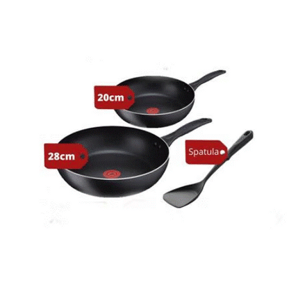 [COMBO OFFER] Tefal 28cm Frypan + 20cm Frypan + Comfort Wok Spatula K12909 non stick  ( B22506 + B22502 + K12909 )