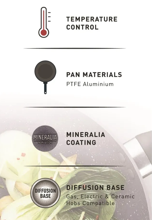 Tefal B22694/B2269495 Natura Wokpan with lid 32cm