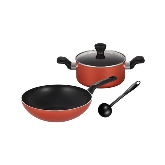 Tefal Fresh Start 4pcSet (StewPot Lid 20cm+ WokPan 28cm + Ladle) B507S4