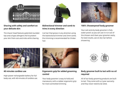 Philips Bodygroom BG3007 series 3000 Showerproof groin and body trimmer BG3007/01