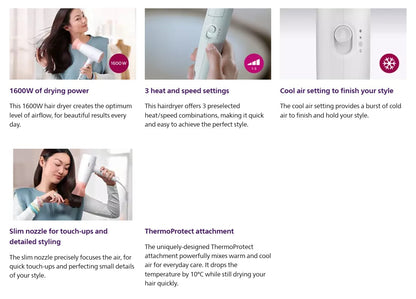 Philips Hair Dryer 3000 Series BHD300/13 / BHD300 Pengering rambut