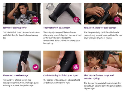 Philips BHD308 Hair Dryer 3000 Series BHD308/13 Pengering rambut