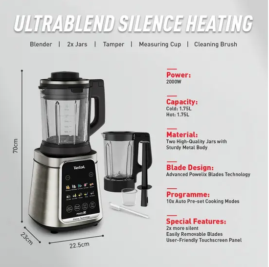 Tefal Ultrablend Silence Heating High Speed Blender BL98S/BL98SC65