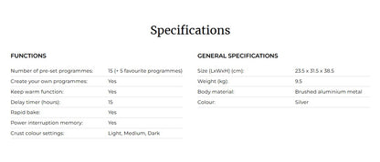 Kenwood Bread Maker BM450 Silver