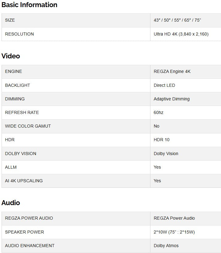 Toshiba TV 55" C350NP Ultra HD Smart 4K 55C350NP