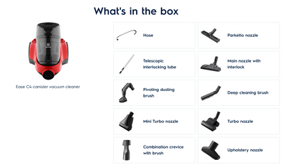 Electrolux EC41-6CR Ease C4 canister vacuum cleaner (Red)