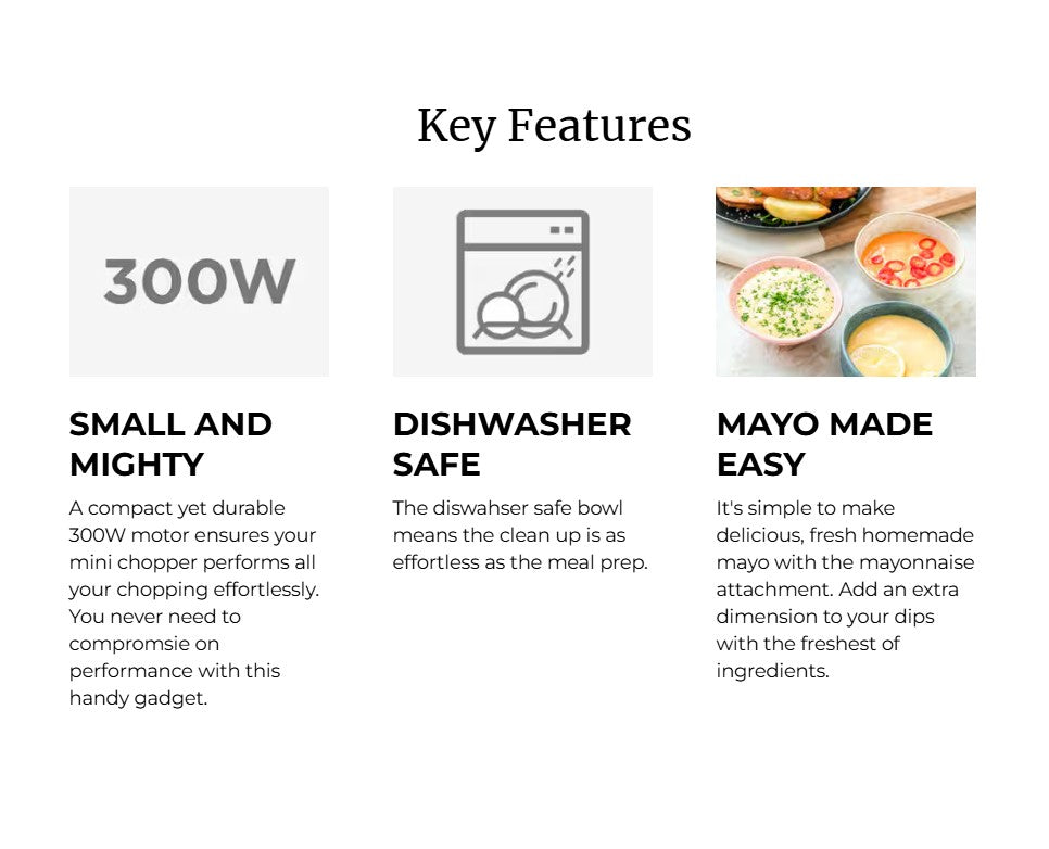 Kenwood Chopper CH180 300W Mini Chopper 150g