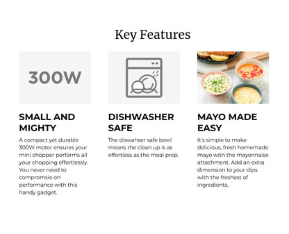 Kenwood Chopper CH180 300W Mini Chopper 150g