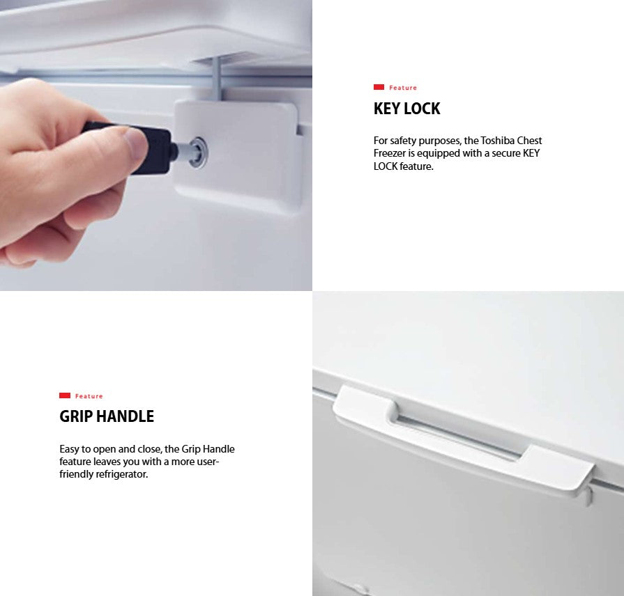 Toshiba Chest Fridge / Freezer 2 in 1 Function 380L CR-A295M / CRA295M With Wheels