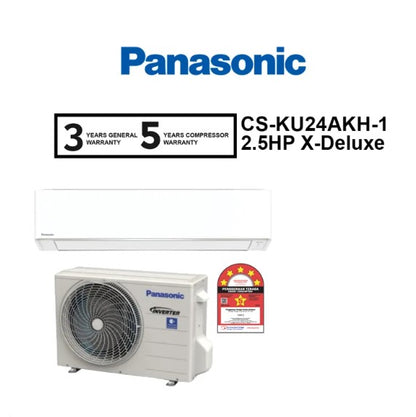 Panasonic 2.5HP CS-KU24AKH-1 Air Conditioner CSKU24AKH1 X-Deluxe Inverter