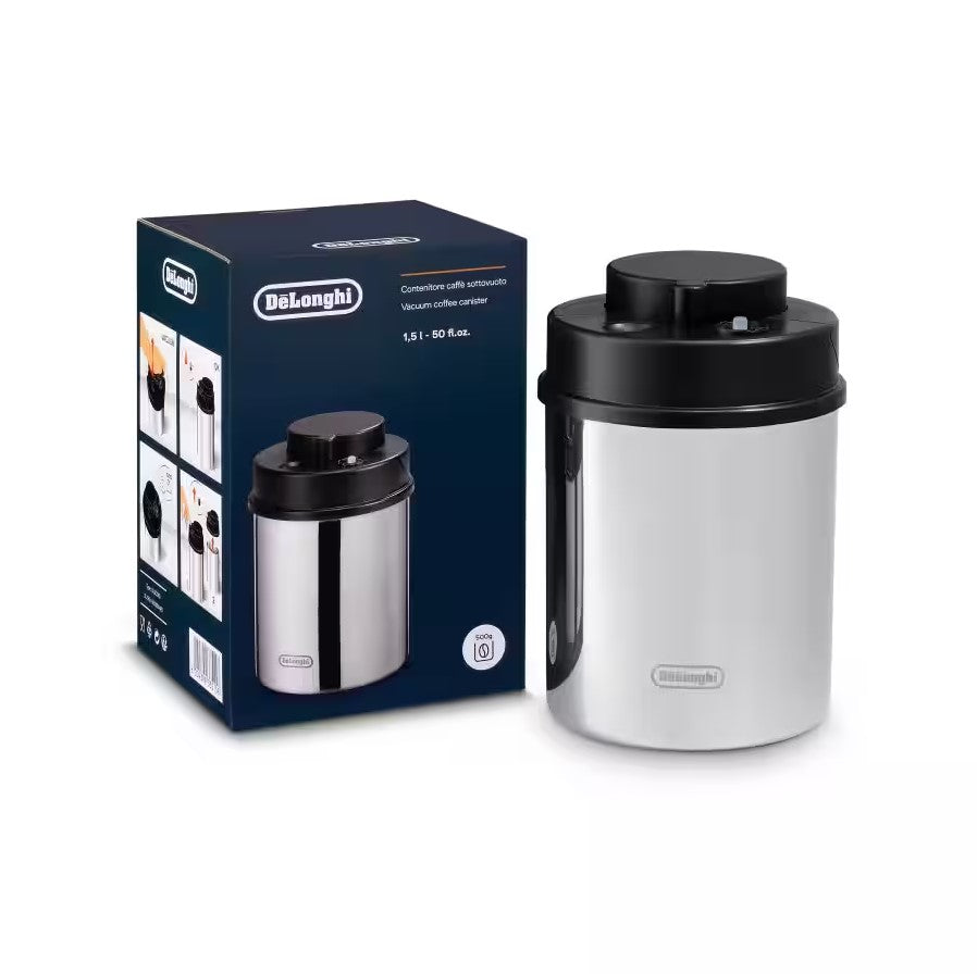 Delonghi 1.5L Manual Vacuum Sealed Coffee Canister DLSC063 500G