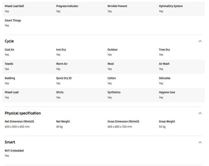 Samsung 9KG Heat Pump Dryer DV90T6240LH/FQ / DV90T6240LH