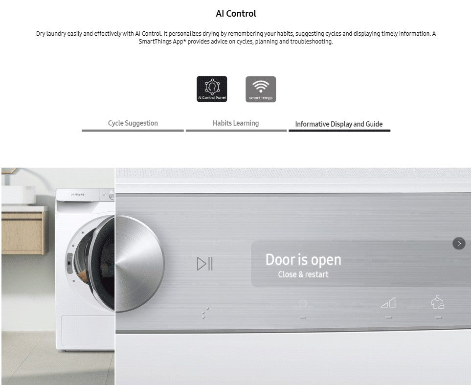 Samsung 9KG Heat Pump Dryer DV90T8240SX/FQ AI Control DV90T8240SX