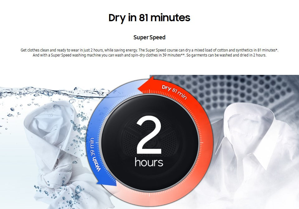 Samsung 9KG Heat Pump Dryer DV90T8240SX/FQ AI Control DV90T8240SX