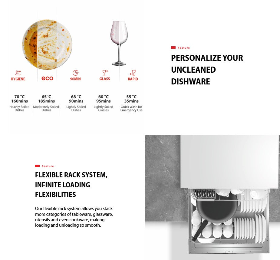 Toshiba Dishwasher DW-08T1(S)-MY Countertop With UV Anti Bacterial Filter (Silver) DW08T1SMY