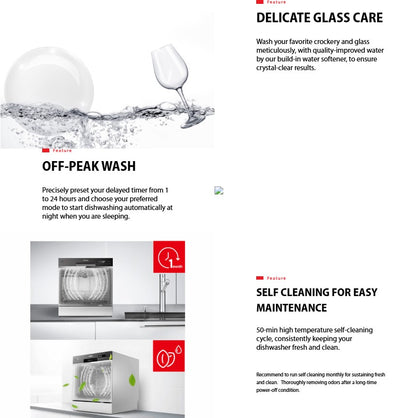 Toshiba Dishwasher DW-08T1(S)-MY Countertop With UV Anti Bacterial Filter (Silver) DW08T1SMY