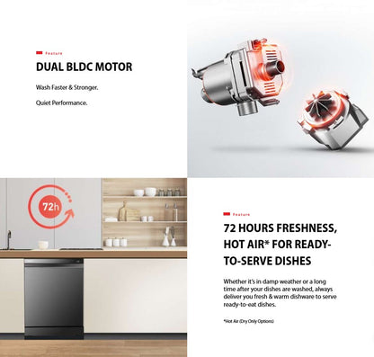 Toshiba Free Standing 15 Places Settings Dishwasher DW-15F6G / DW15F6GMY