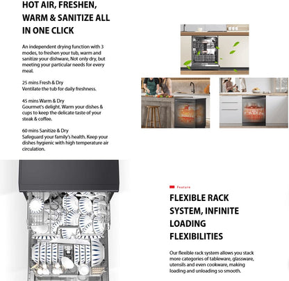 Toshiba Free Standing 15 Places Settings Dishwasher DW-15F6G / DW15F6GMY