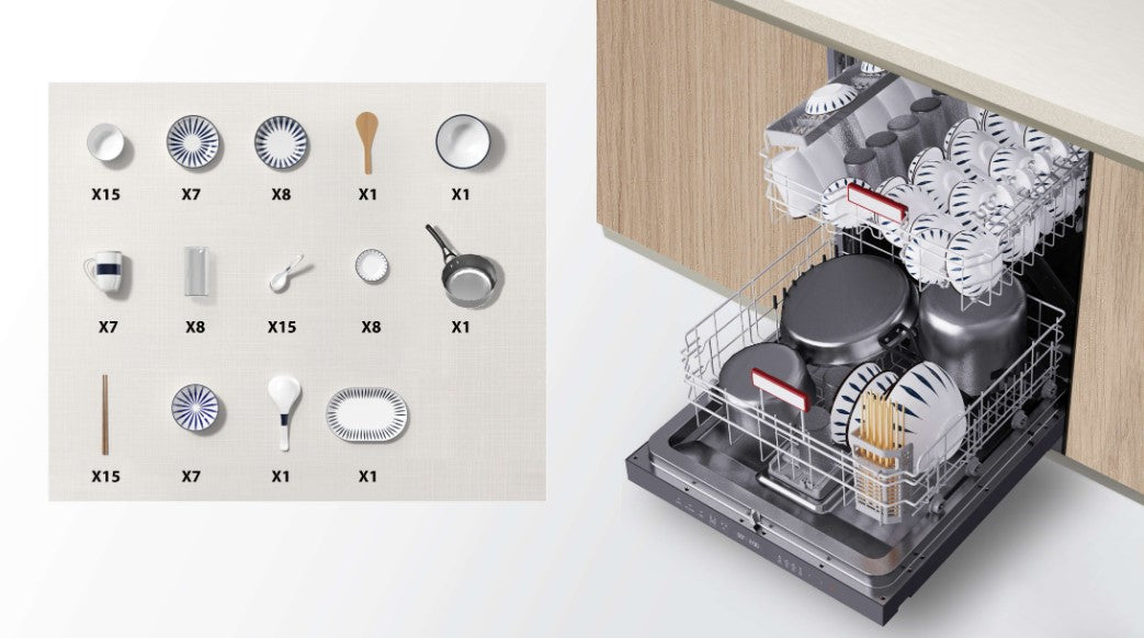 Toshiba Free Standing 15 Places Settings Dishwasher DW-15F6G / DW15F6GMY