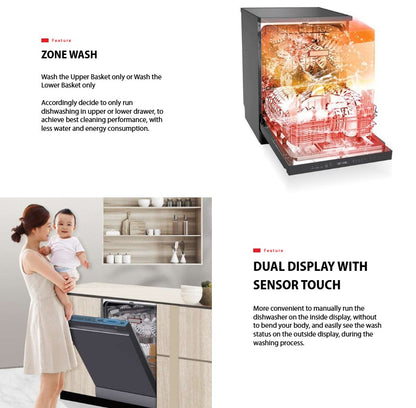 Toshiba Free Standing 15 Places Settings Dishwasher DW-15F6G / DW15F6GMY