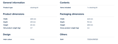 Electrolux E1WYHSK1 Stacking Kit with Slide-out Shelf