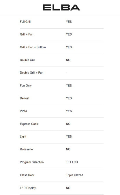 Elba 38L Built-in Steam Oven 73L EBO-H7310TFT(BK) / EBOH7310TFTBK