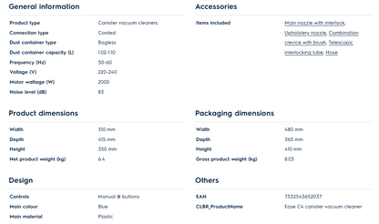 Electrolux EC41-2DB Ease C4 canister vacuum cleaner