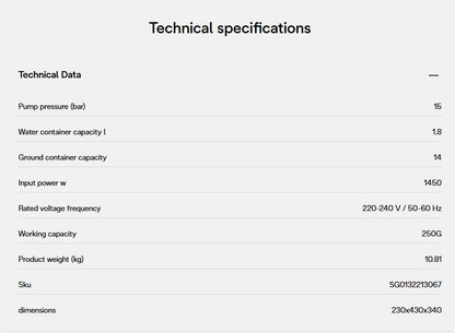 Delonghi Coffee Machine Magnifica S Automatic ECAM22.110B / ECAM22110B (Black)