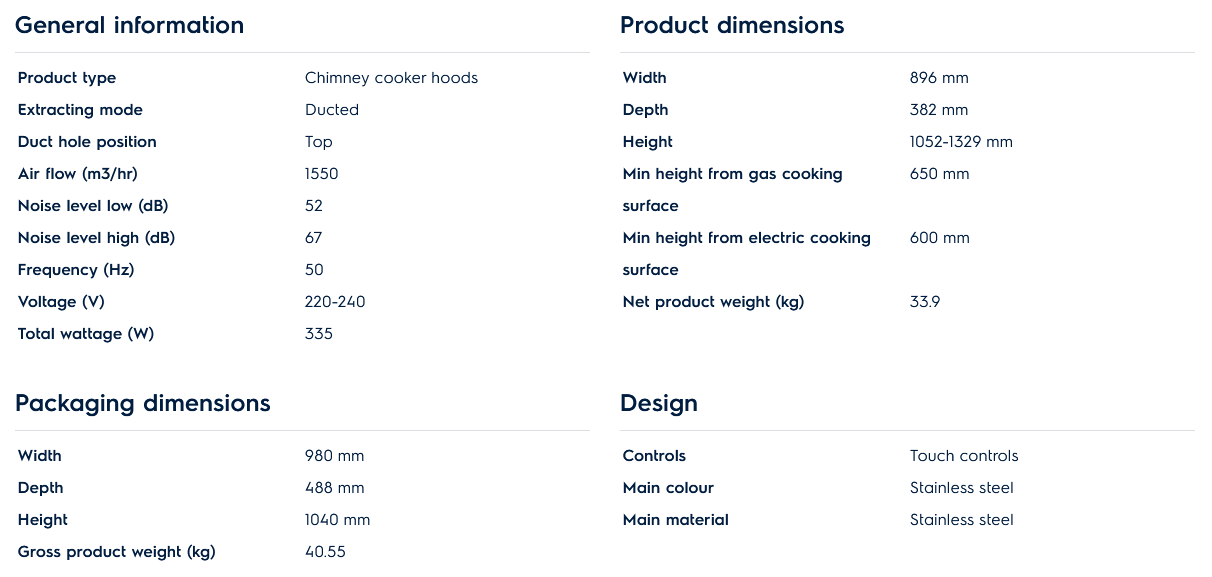 Electrolux ECS9610K 90cm UltimateTaste 500 Slope Cooker Hood