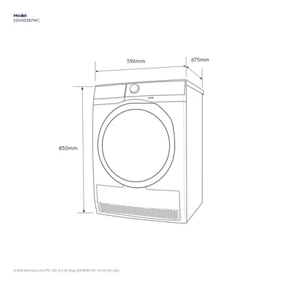 Electrolux EDH903R7WC 9kg UltimateCare 700 Heat Pump Dryer