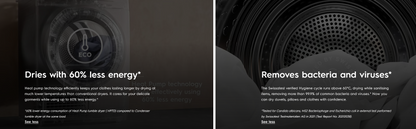 Electrolux EDH903R7WC 9kg UltimateCare 700 Heat Pump Dryer