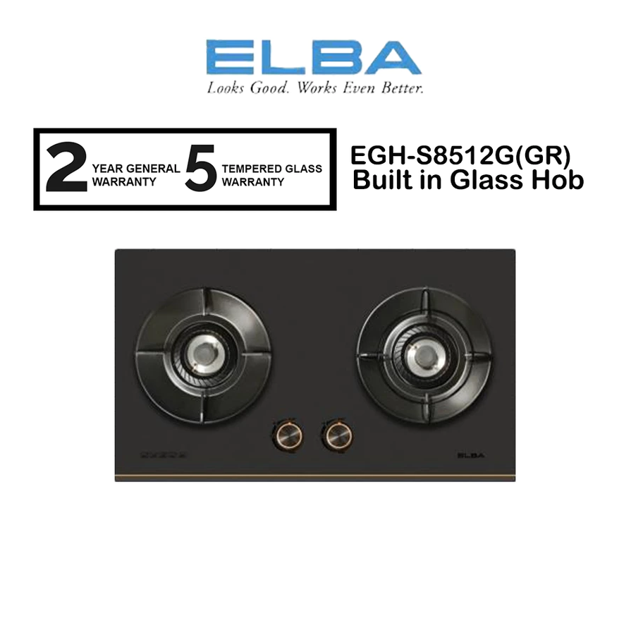 Elba 5.0KW Built in Glass Hob EGH-S8512G(GR) / EGHS8512G(GR)