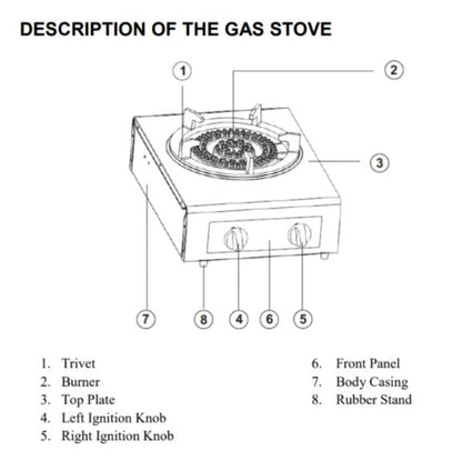 Elba Semi-Commercial Gas Stove Double Knob Control EGSK6081(SS) / EGSK6081SS
