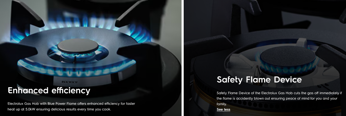 Electrolux EGT7627CK 78cm Built-in 2-Burner Gas Hob