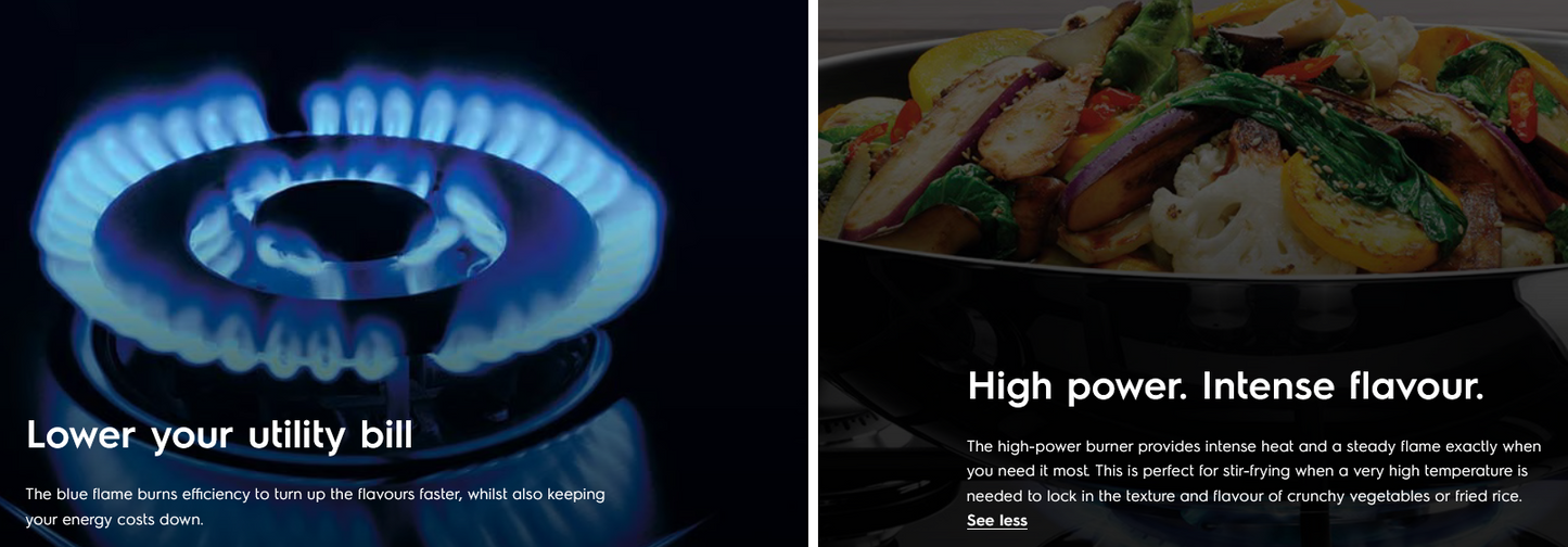 Electrolux EHG7230BE 78cm UltimateTaste 300 built-in gas hob with 2 cooking zones