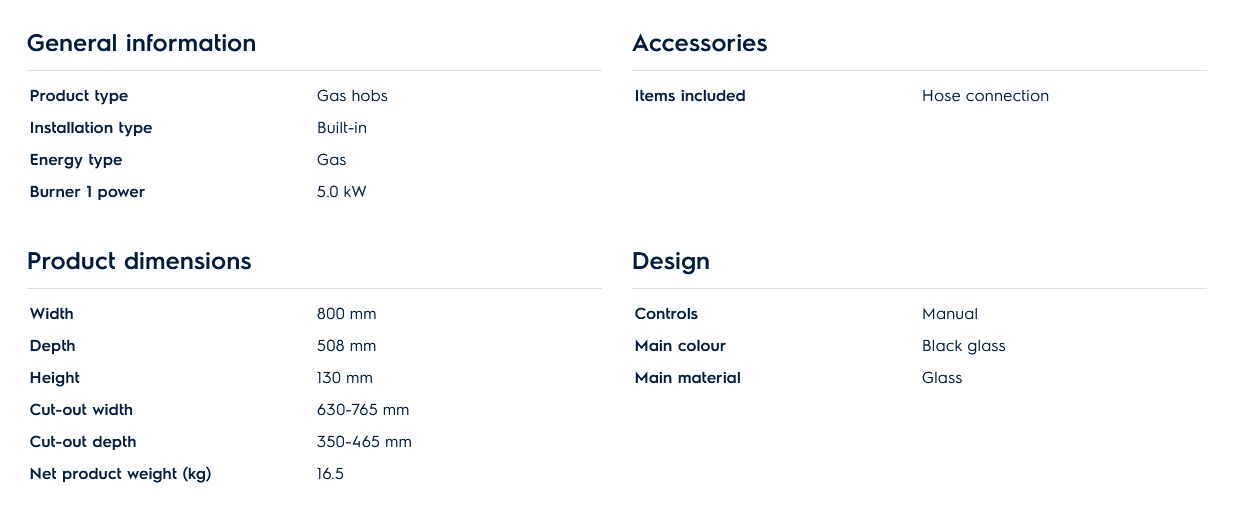 Electrolux EHG8321BC 80cm UltimateTaste 300 Built-in Gas Hob with 3 Cooking Zones