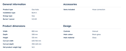 Electrolux EHG8321BC 80cm UltimateTaste 300 Built-in Gas Hob with 3 Cooking Zones
