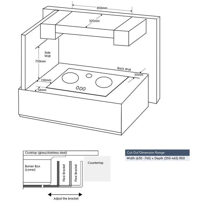 Electrolux EHG8321BC 80cm UltimateTaste 300 Built-in Gas Hob with 3 Cooking Zones