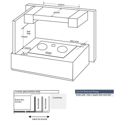 Electrolux EHG8321BC 80cm UltimateTaste 300 Built-in Gas Hob with 3 Cooking Zones