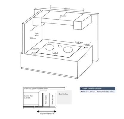 Electrolux EHG9231BC 90cm UltimateTaste 300 Built-in Gas Hob with 2 Cooking Zones NEW (replace EHG8321BC)