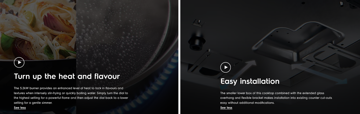 Electrolux EHG9251BC 90cm UltimateTaste 700 Built-in Gas Hob with 2 Cooking Zones