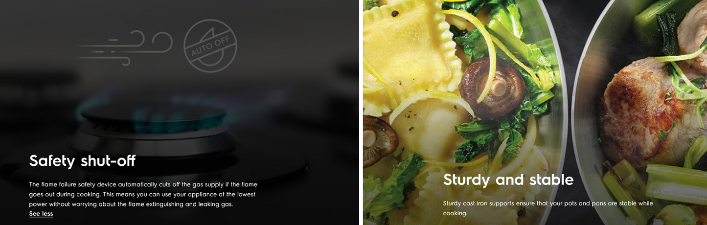 Electrolux EHG9251BC 90cm UltimateTaste 700 Built-in Gas Hob with 2 Cooking Zones