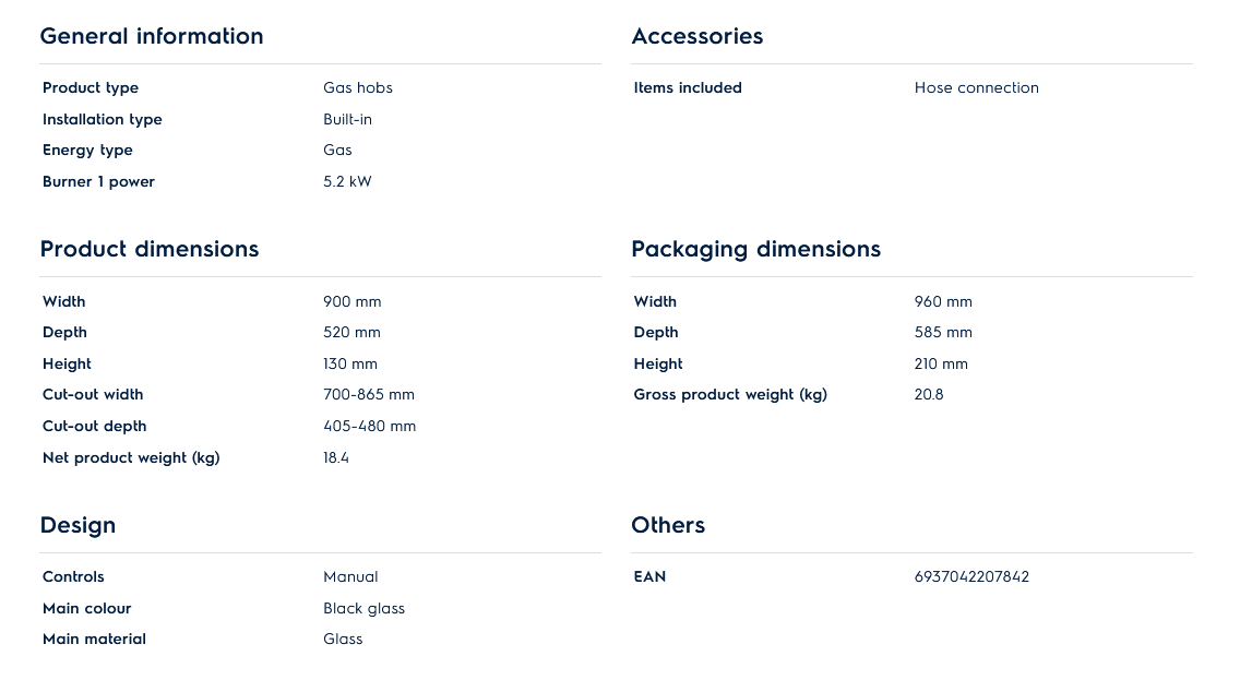 Electrolux EHG9251BC 90cm UltimateTaste 700 Built-in Gas Hob with 2 Cooking Zones