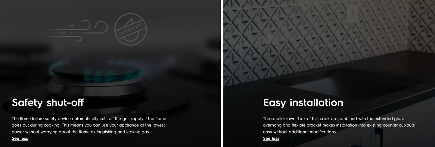 Electrolux EHG9331BC 90cm UltimateTaste 300 Built-in Gas Hob with 3 Cooking Zones